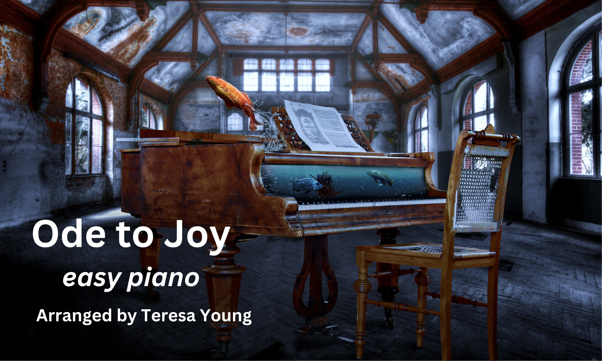 Ode to Joy, easy piano, arranged by Teresa Young