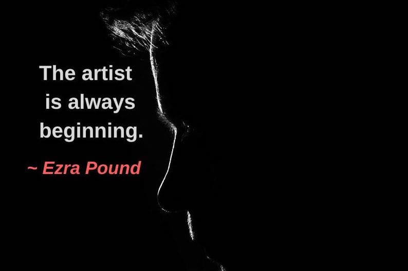 Silhouette with Ezra Pound quote.
